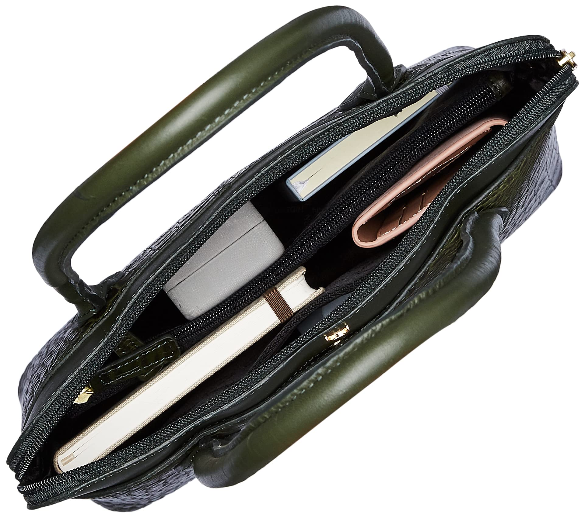 Hidesign womens SB FABIOLA II Large Emerald Tote Bag - SaumyasStore