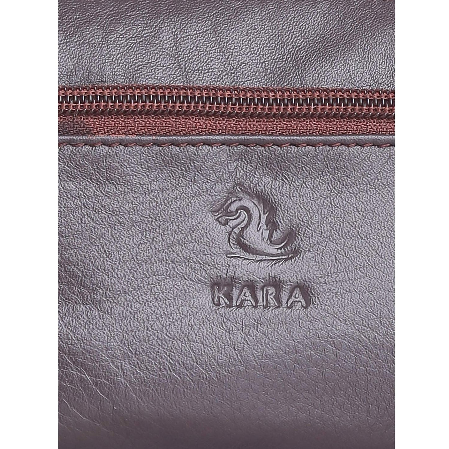 KARA Women Tan Leather Purse I Bifold Clutch for Ladies I Genuine Leather Wallet for Women I Ladies Handbag Casual Hand Purse - SaumyasStore