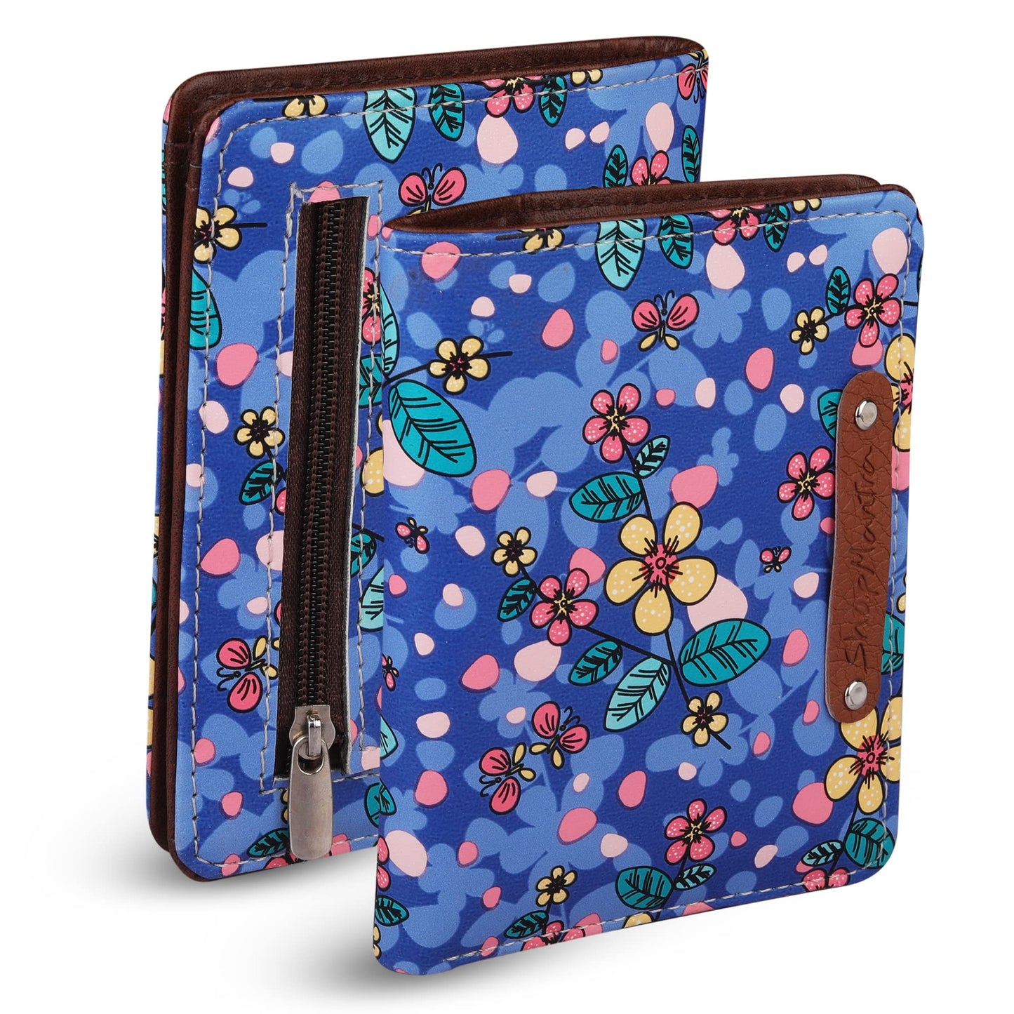 ShopMantra Women Printed Small Wallet | Small Wallet for Women's | Women Purse | Premium Vegan Faux Leatherette Small Pocket Organizer | Coin | Card | Light Blue - SaumyasStore