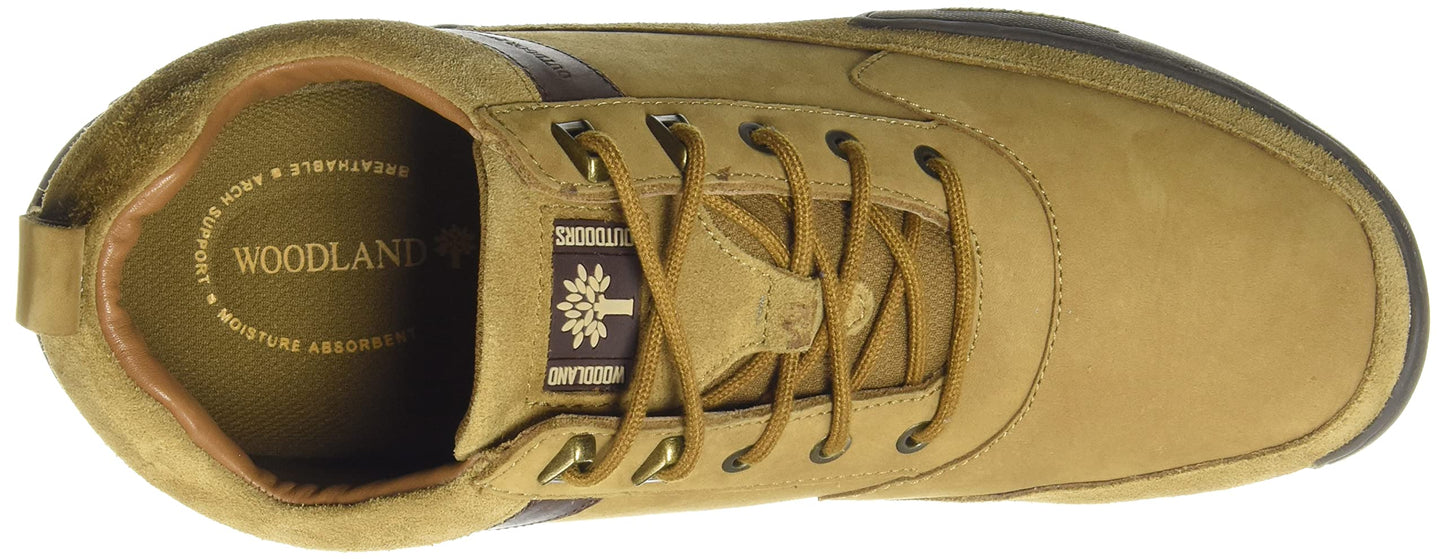 Woodland Men's Camel Leather Sneaker - SaumyasStore