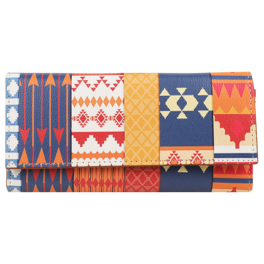 ShopMantra Abstract Triangle Pattern Multicolor Faux Leather Printed Women's Wallet - SaumyasStore