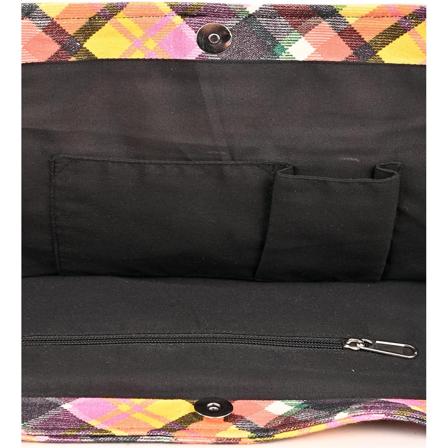 Boho Girl Cheetah Embellished Checkered Tote | Shoulder Bag with Inner Zip Pocket - Jacquard Handbag for Travel and Any Occassion - SaumyasStore