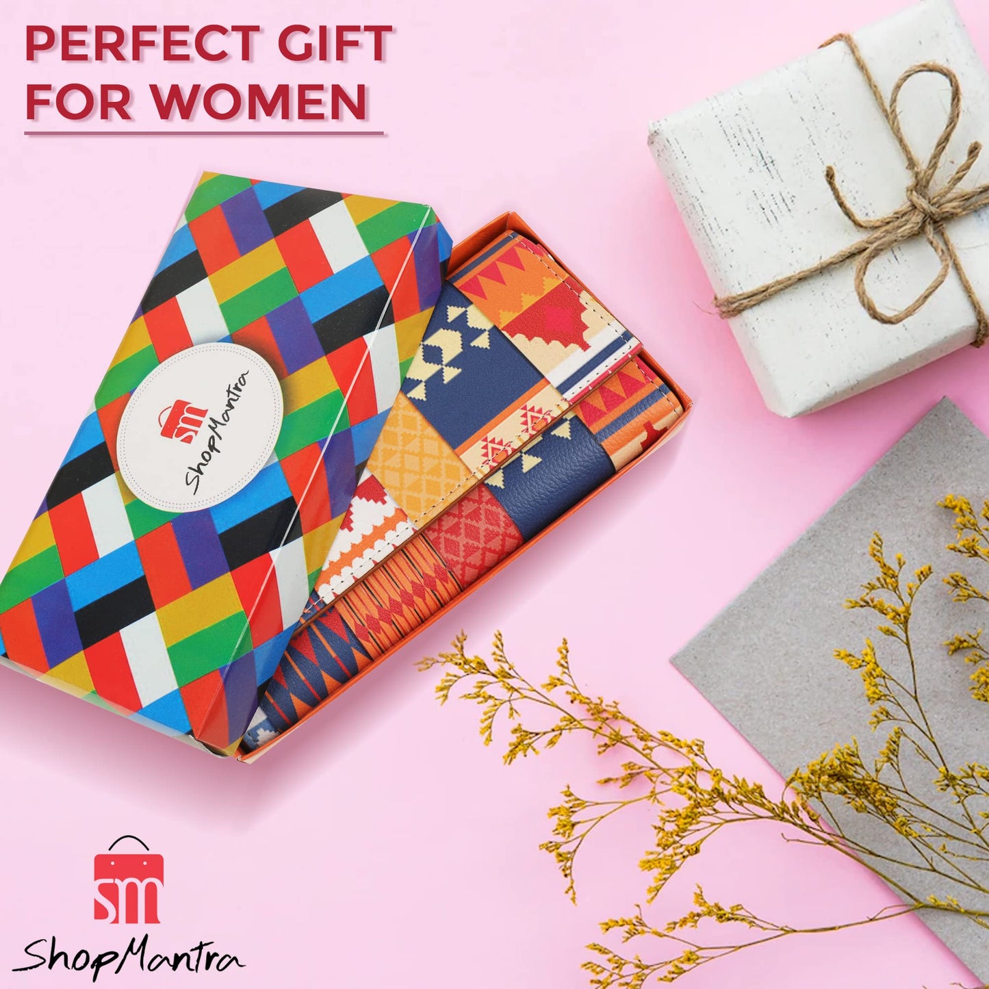 ShopMantra Abstract Triangle Pattern Multicolor Faux Leather Printed Women's Wallet - SaumyasStore