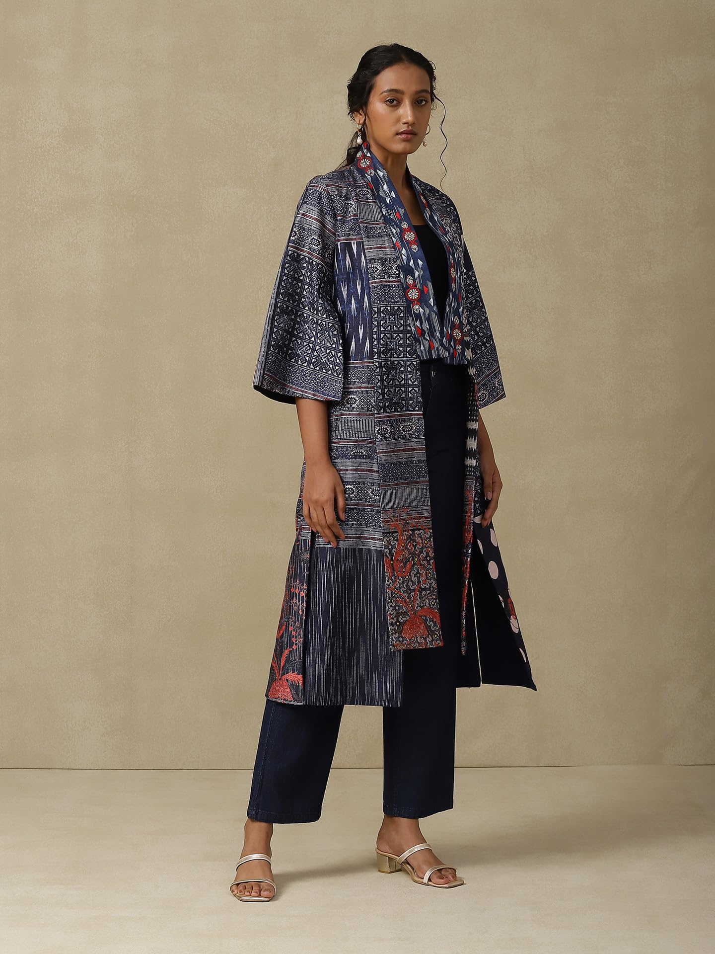 Aarke Ritu Kumar Indigo Printed Jacket - SaumyasStore