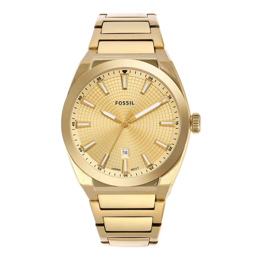 Fossil Everett Analog Gold Dial Men's Watch - SaumyasStore