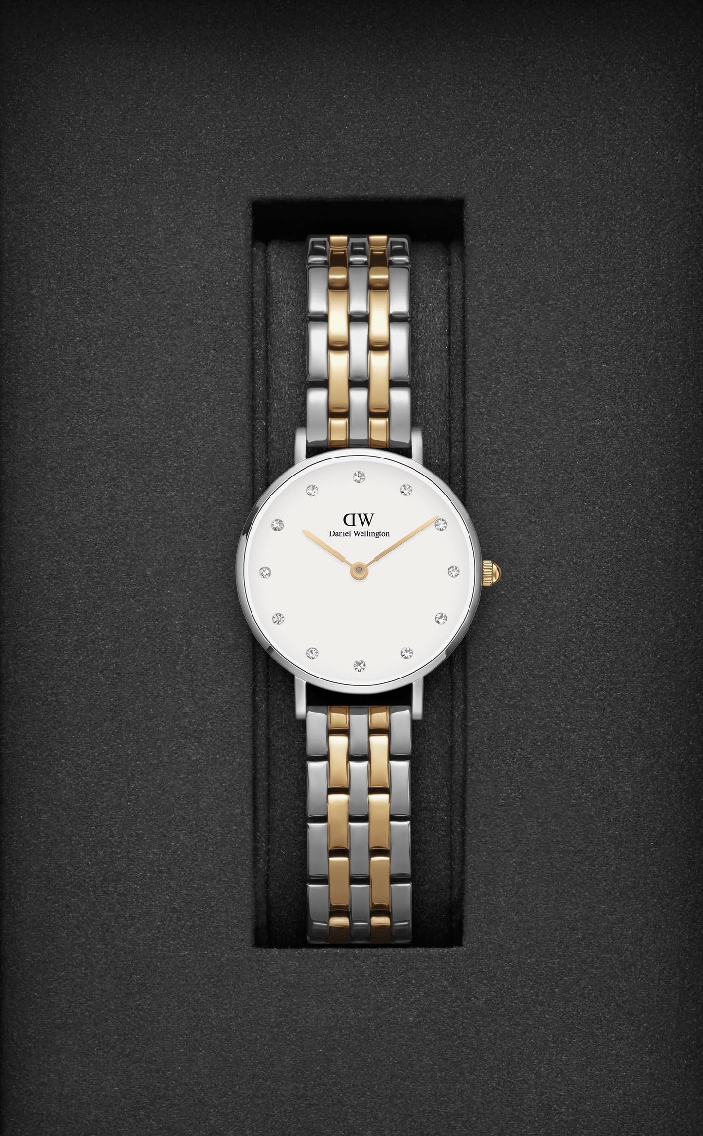 Daniel Wellington Petite Lumine 28 5-Link White Women Analogue Watch - SaumyasStore