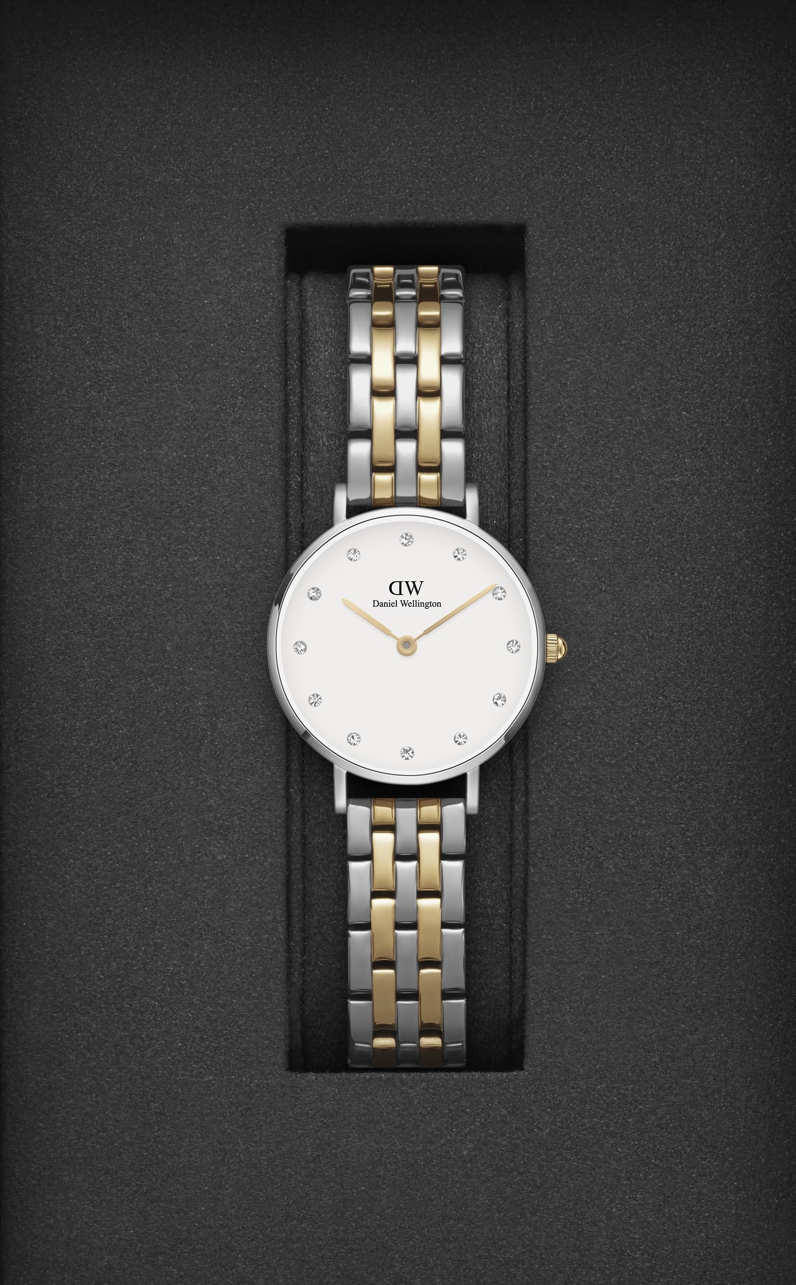 Daniel Wellington Petite Lumine 28 5-Link White Women Analogue Watch - SaumyasStore