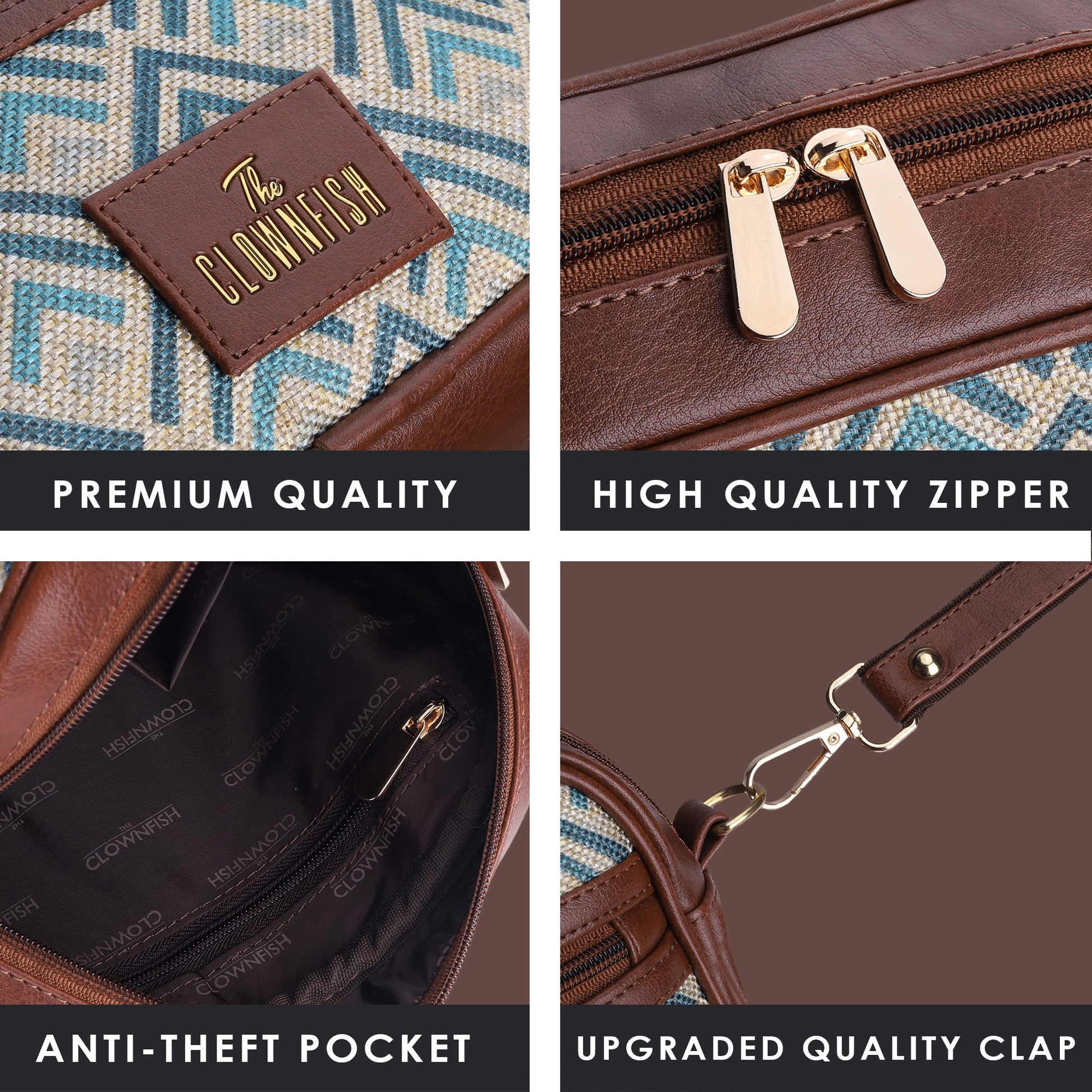 THE CLOWNFISH Nyra Polyester Crossbody Sling Bag For Women Casual Party Bag Purse With Adjustable Shoulder Strap., White - SaumyasStore