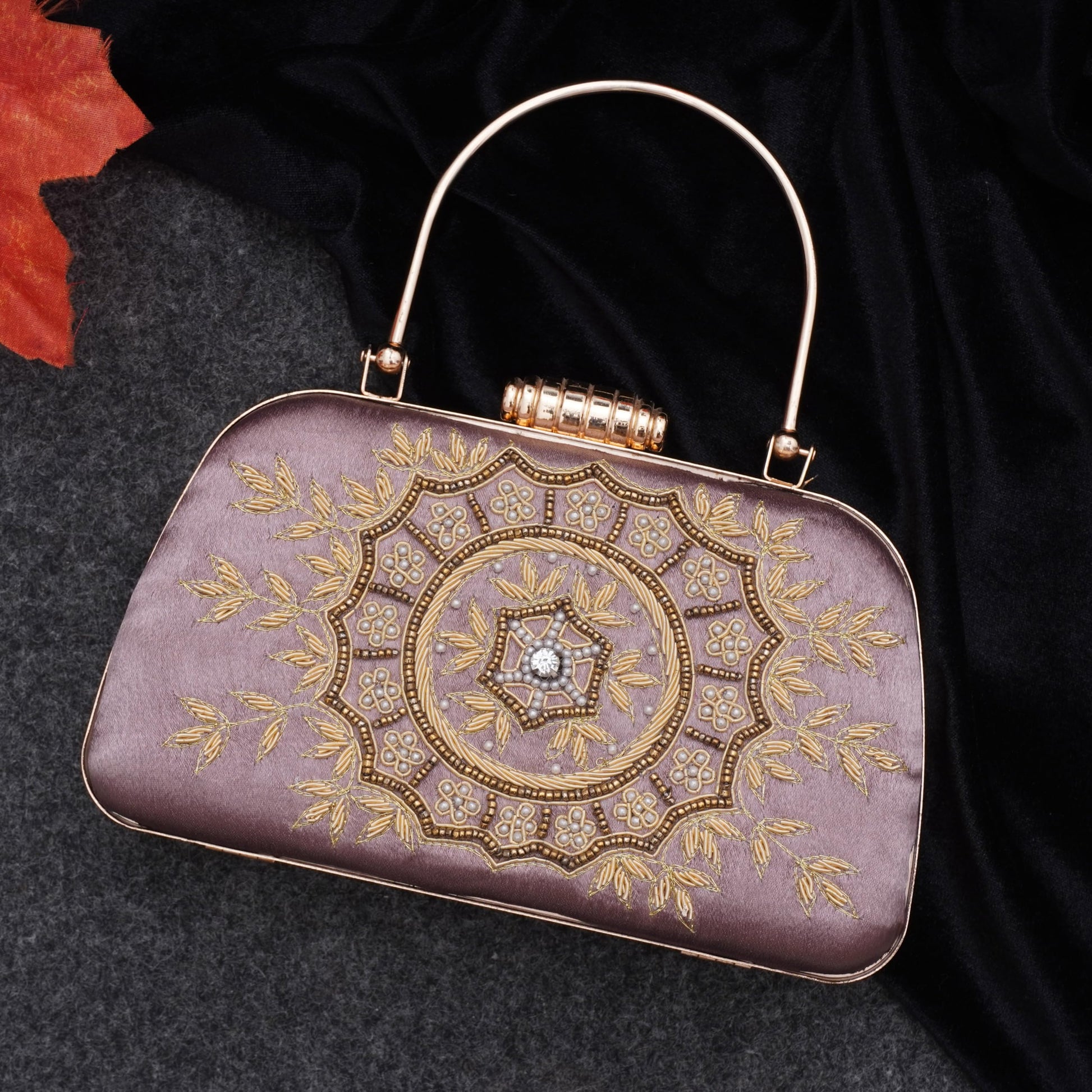 For The Beautiful You Embroidered Women's Clutch (rd-199) (Pink) - SaumyasStore