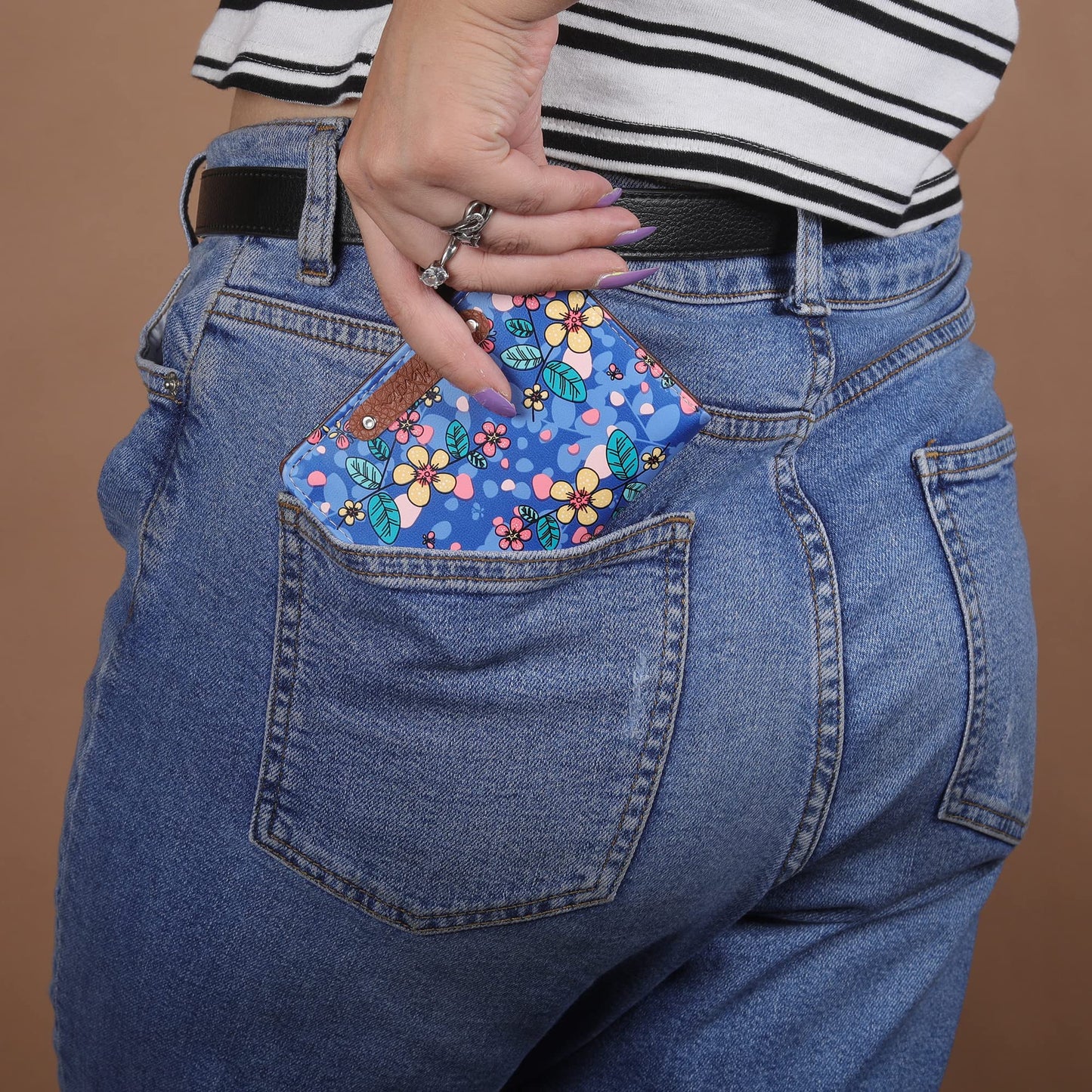 ShopMantra Women Printed Small Wallet | Small Wallet for Women's | Women Purse | Premium Vegan Faux Leatherette Small Pocket Organizer | Coin | Card | Light Blue - SaumyasStore