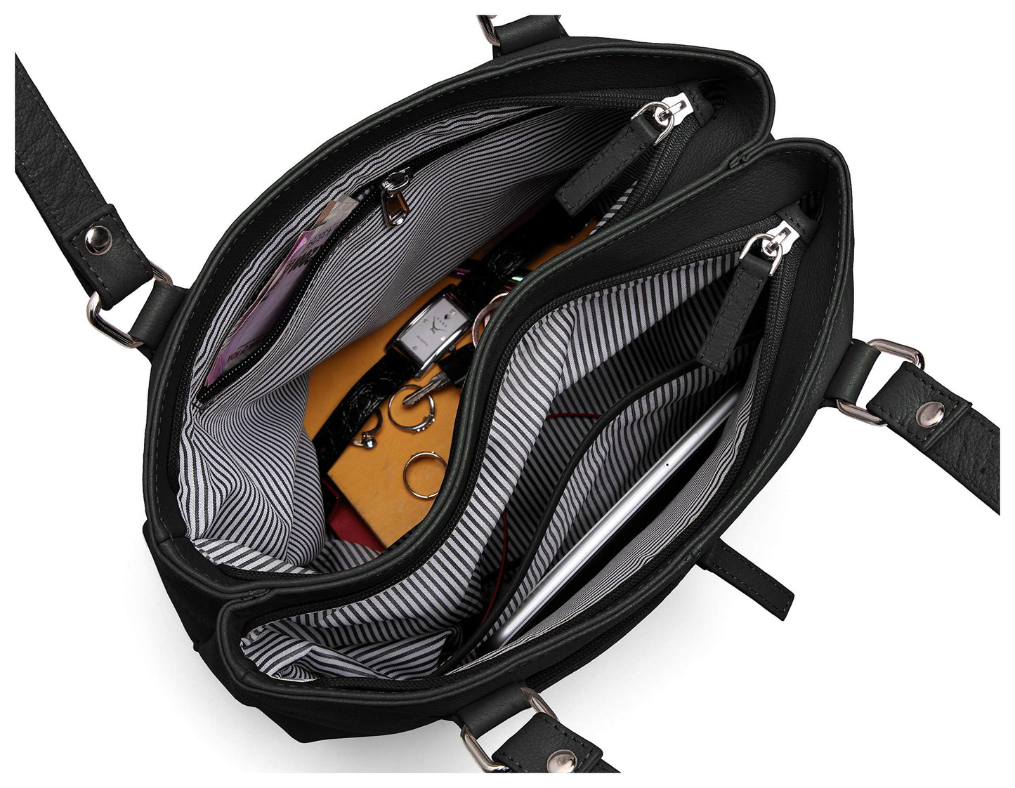 WildHorn� Genuine Leather Ladies Crossbody Bag | Hand Bag |Shoulder Bag with Adjustable Strap for Girls & Women (BLACK) - SaumyasStore