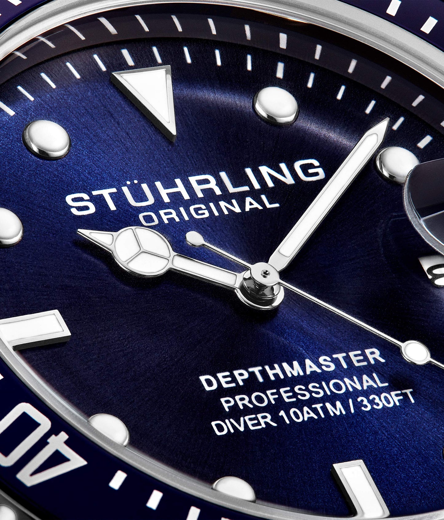 Stuhrling Original Watches for Men - Pro Diver Watch - Sports Watch for Men with Screw Down Crown for 330 Ft. of Water Resistance - Analog Dial, Quartz Movement - Mens Watches Collection (Blue) - SaumyasStore