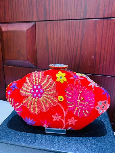 Stylish Red Colour Toffee Clutch Bags For Women - SaumyasStore