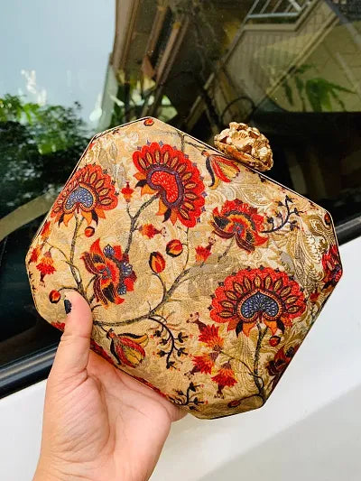 Stylish Multicoloured Colour Printed Clutch Bags For Women - SaumyasStore